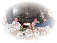 Gringos eating in a chilean restaurant in Santiago, Chile