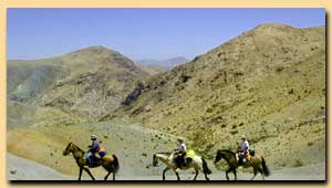 Riding on horseback mountainous landscapes
