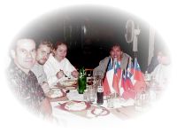 Gringo eating in Restaurant in Santiago, Chile